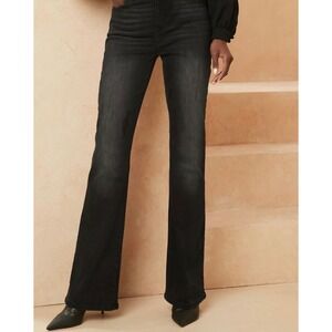 🔴Banana Republic High Rise Bootcut Flare Jeans Faded Black Denim Size 25/0